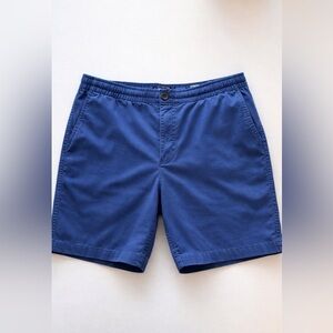 Ben Sherman Blue Flat Front Men's Shorts Drawstring Large